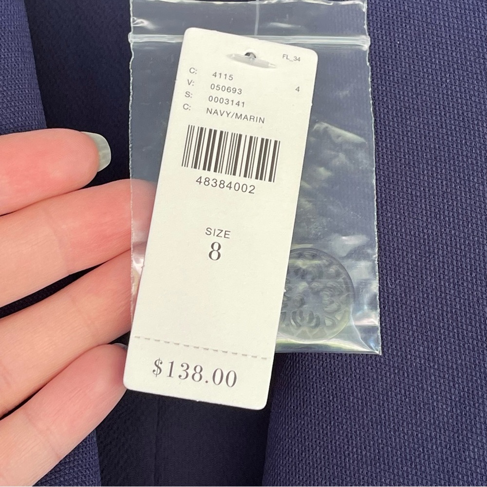 Anthropologie NWT Cartonnier with Tie Sleeves Navy Blazer Size 8 - Picture 5 of 11